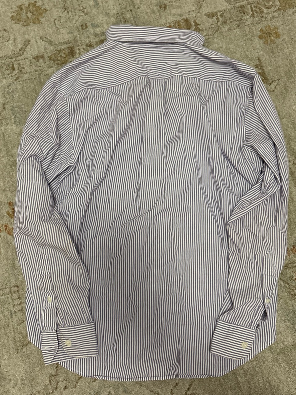 White and purple Pinstripe Men's Button-Down Shirt - Picture 2 of 2